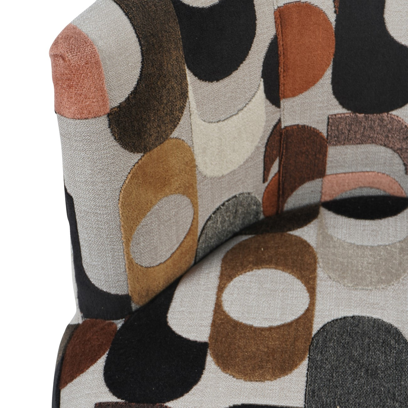 Portico Belgian Geometric Multi Colour Velvet Swivel Chair